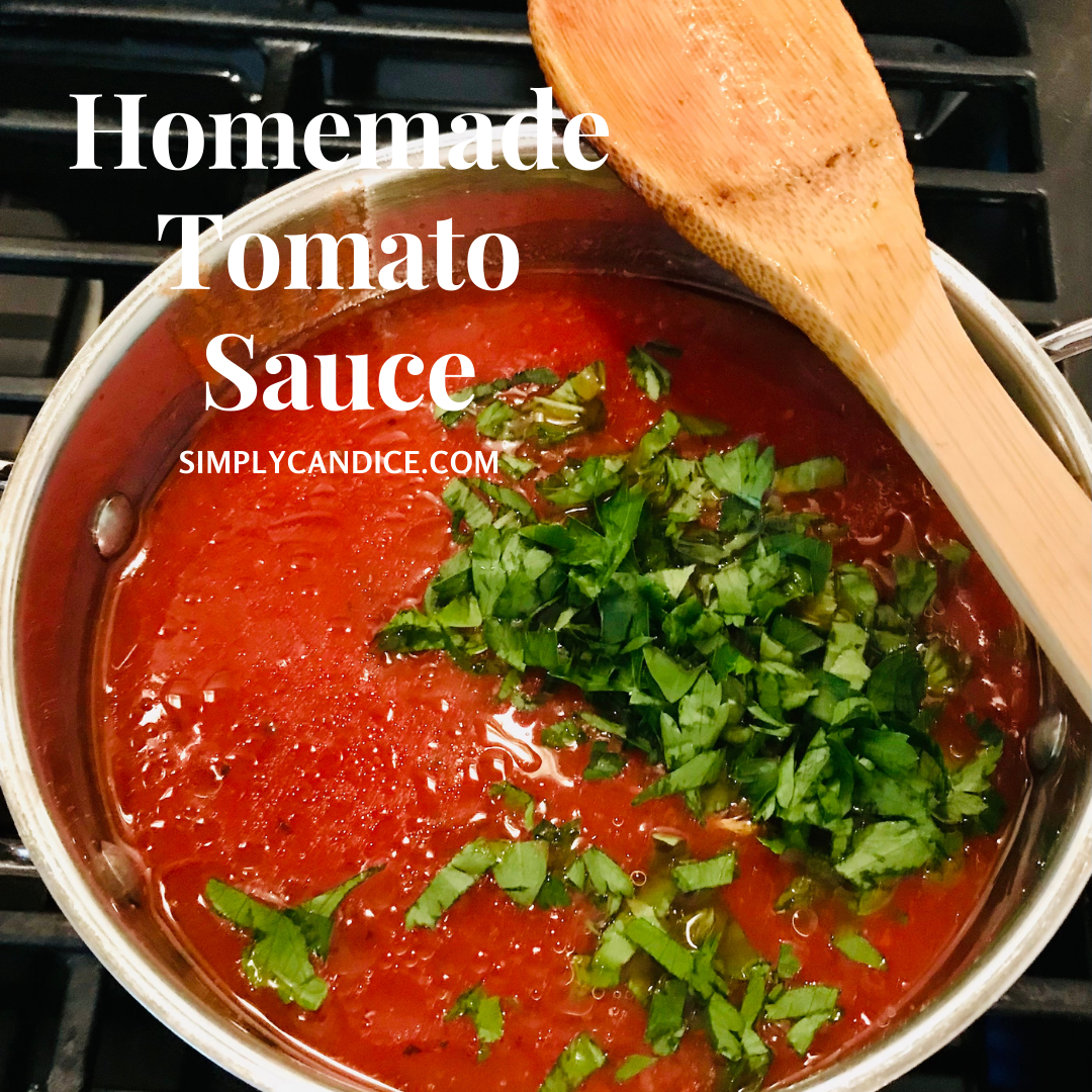 homemade tomato sauce with fresh herbs
